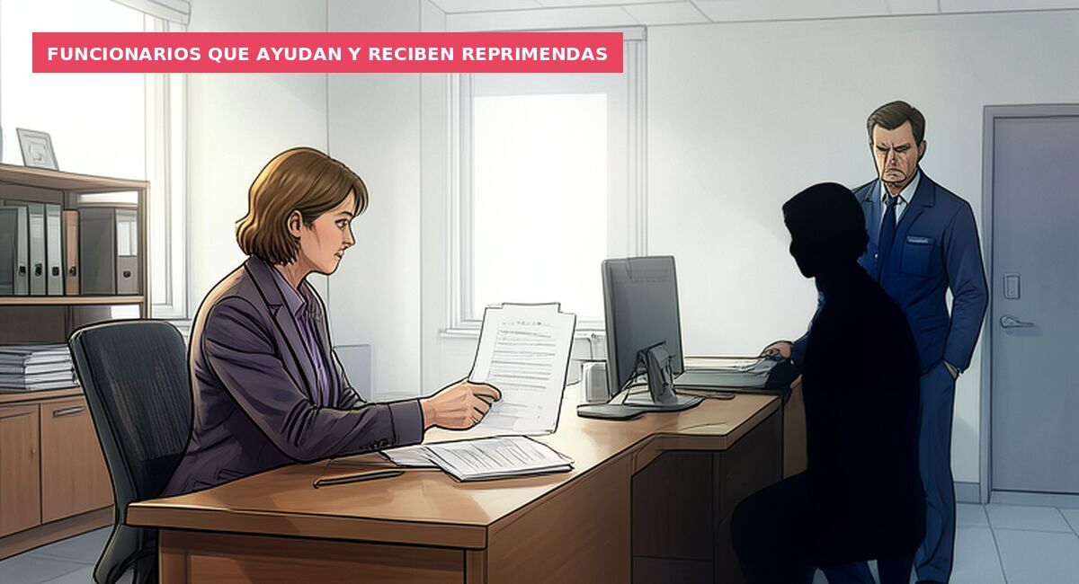 Funcionarios que ayudan y reciben reprimendas