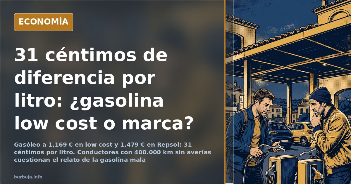 Gasolina low cost vs Repsol: 31 céntimos de diferencia por litro