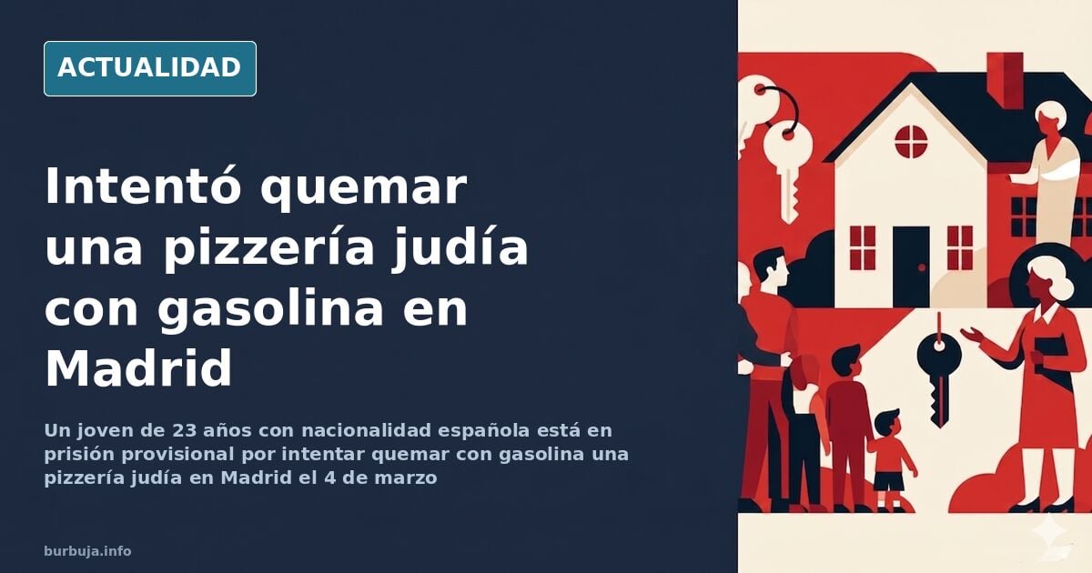 Fachada de una pizzería en el centro de Madrid con la entrada precintada tras un intento de incendio