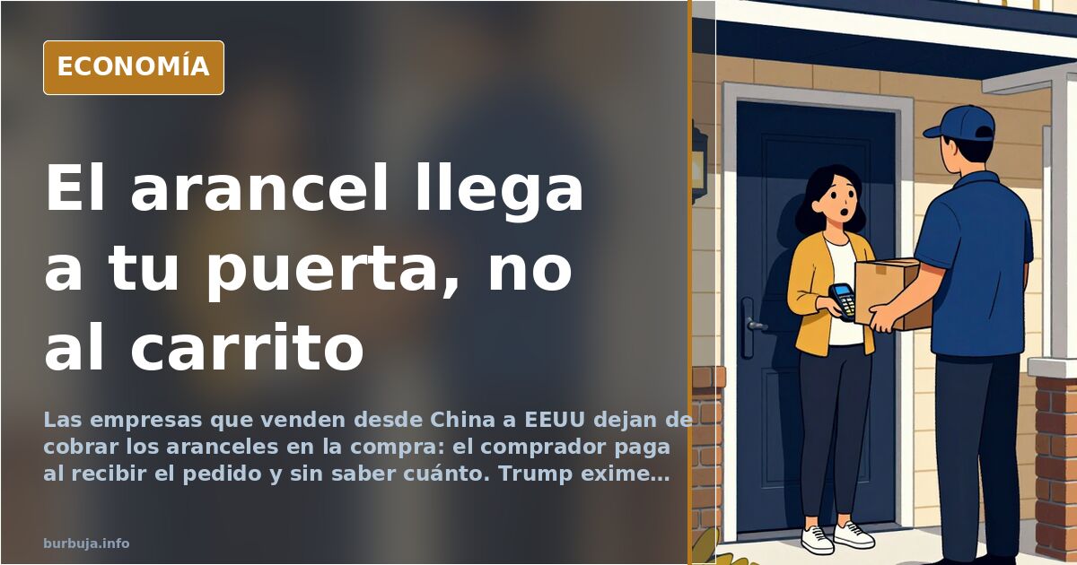 Paquete de un ordenador de mano fabricado en China retenido en la aduana con un aviso de pago pendiente