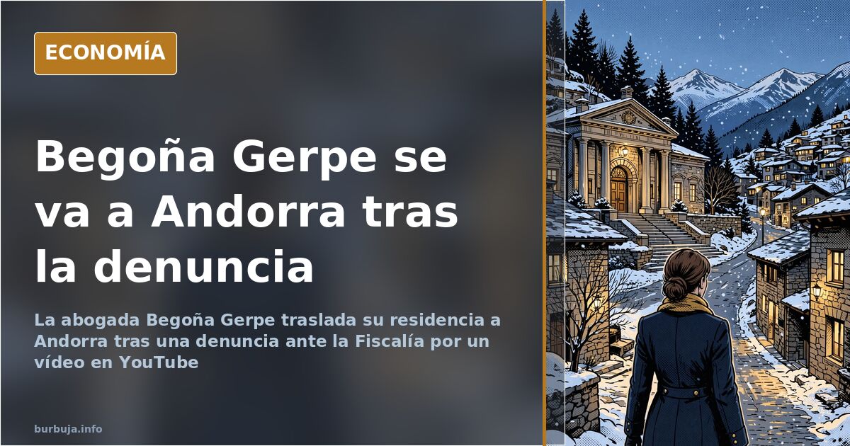Begoña Gerpe traslada su residencia a Andorra tras una denuncia