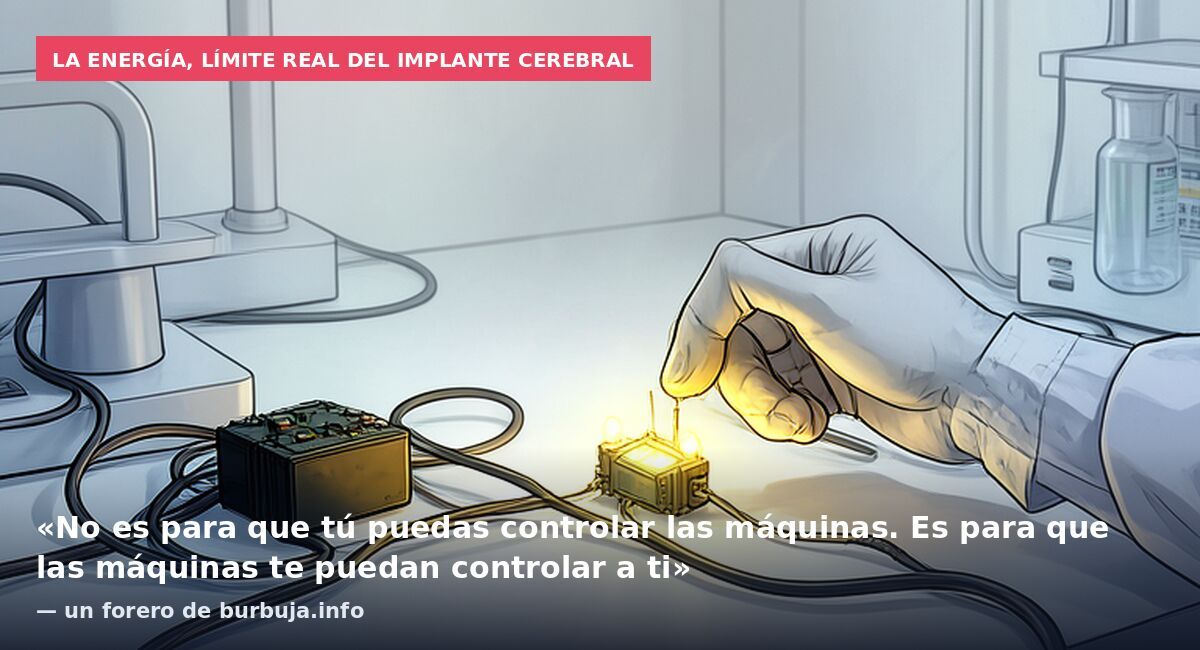 La energía, límite real del implante cerebral: «No es para que tú puedas controlar las máquinas. Es para que las máquinas te puedan controlar a ti» — un forero de burbuja.info