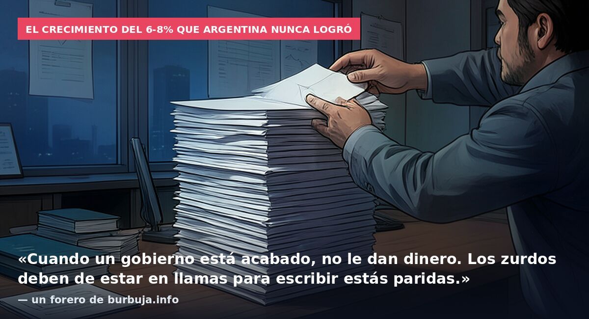 El crecimiento del 6-8% que Argentina nunca logró: «Cuando un gobierno está acabado, no le dan dinero. Los zurdos deben de estar en llamas para escribir estás paridas.» — un forero de burbuja.info