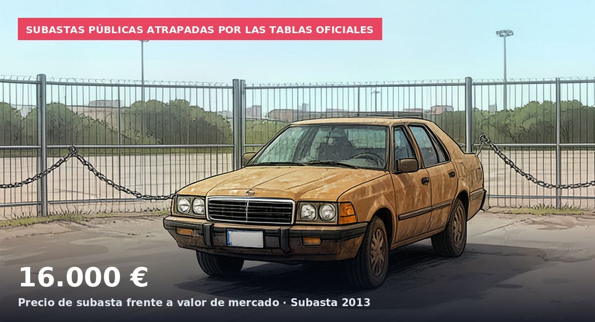 Subastas públicas atrapadas por las tablas oficiales: 16.000 € Precio de subasta frente a valor de mercado · Subasta 2013