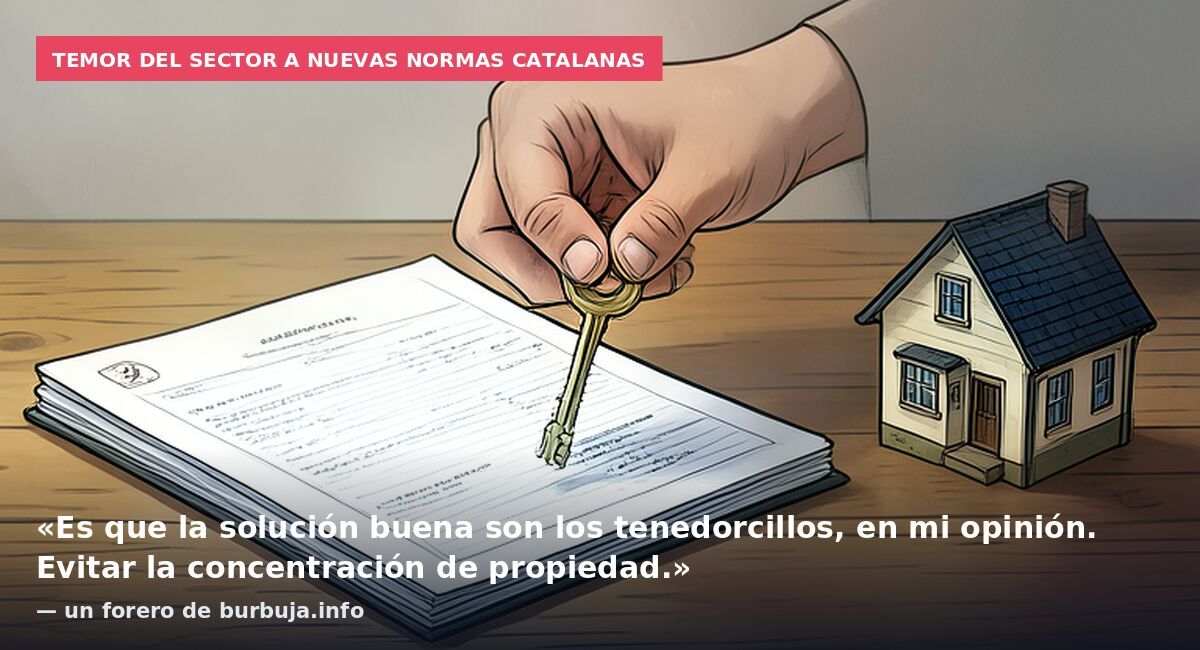 Temor del sector a nuevas normas catalanas: «Es que la solución buena son los tenedorcillos, en mi opinión. Evitar la concentración de propiedad.» — un forero de burbuja.info