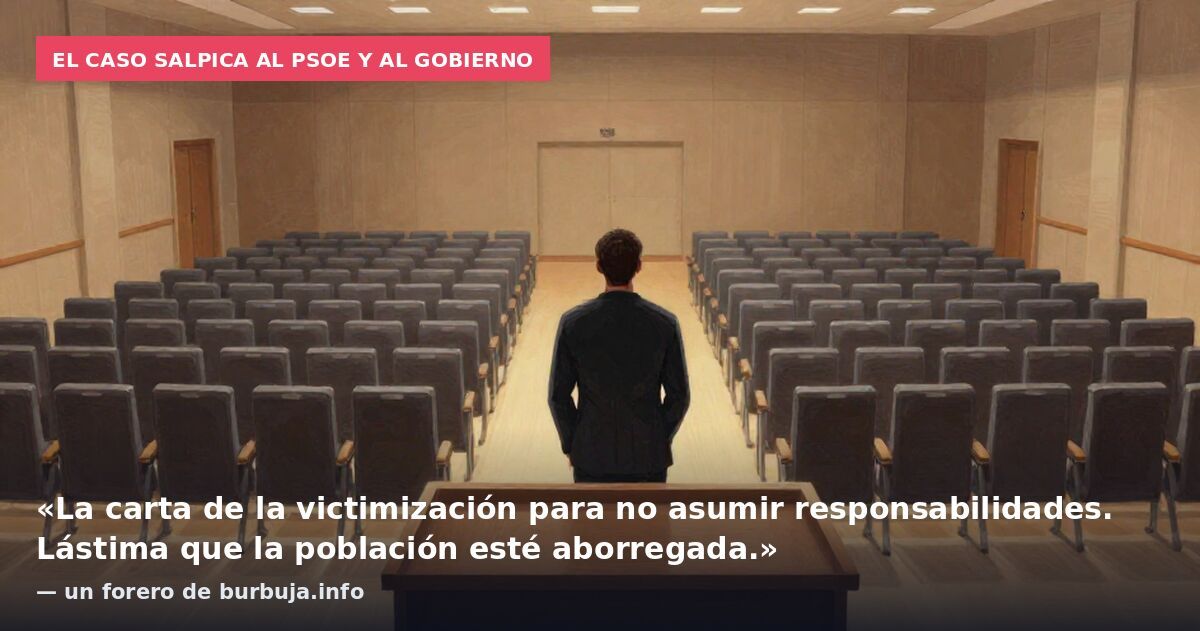 El caso salpica al PSOE y al Gobierno: «La carta de la victimización para no asumir responsabilidades. Lástima que la población esté aborregada.» — un forero de burbuja.info