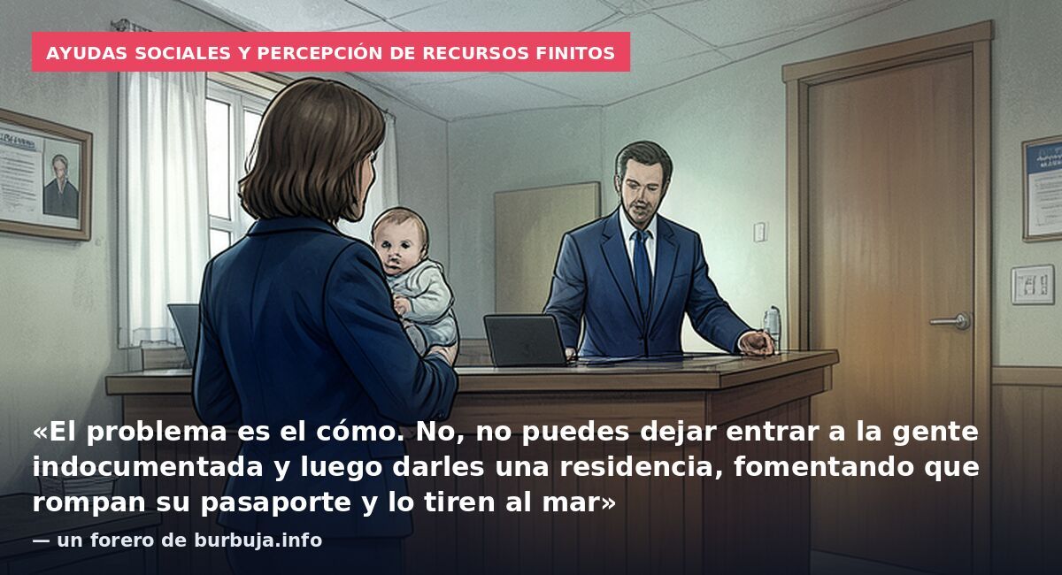 Ayudas sociales y percepción de recursos finitos: «El problema es el cómo. No, no puedes dejar entrar a la gente indocumentada y luego darles una residencia, fomentando que rompan su pasaporte y lo tiren al mar» — un forero de burbuja.info