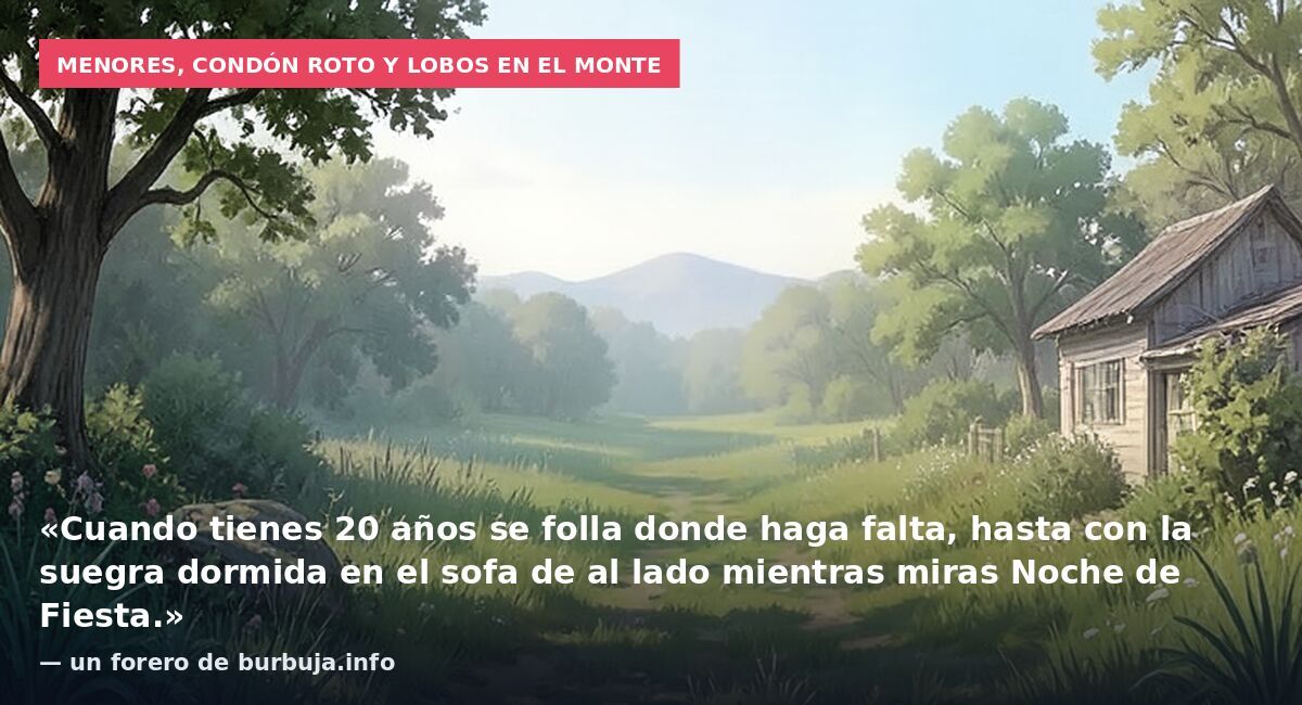 Menores, condón roto y lobos en el monte: «Cuando tienes 20 años se folla donde haga falta, hasta con la suegra dormida en el sofa de al lado mientras miras Noche de Fiesta.» — un forero de burbuja.info