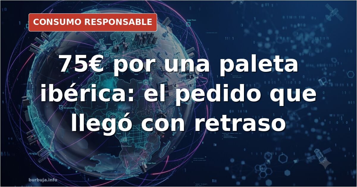 Paleta ibérica colgada en una bodega, con etiqueta y brida identificativa