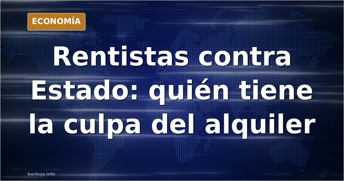 Ilustración editorial de un edificio de viviendas con una balanza desequilibrada entre propietarios e inquilinos