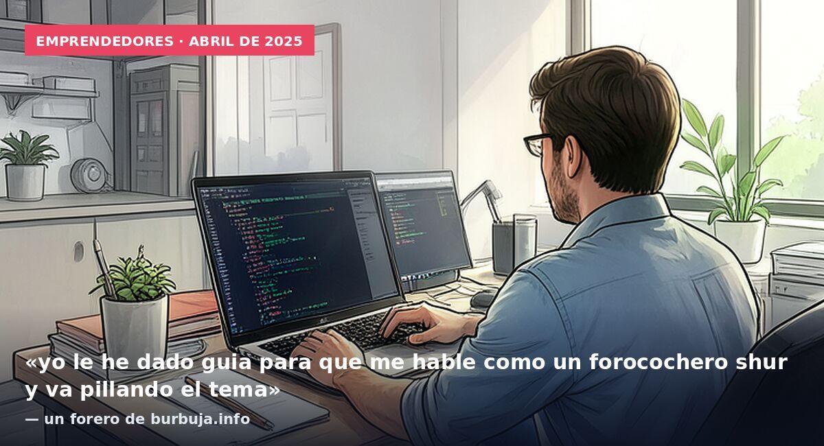 Emprendedores · abril de 2025: «yo le he dado guia para que me hable como un forocochero shur y va pillando el tema» — un forero de burbuja.info