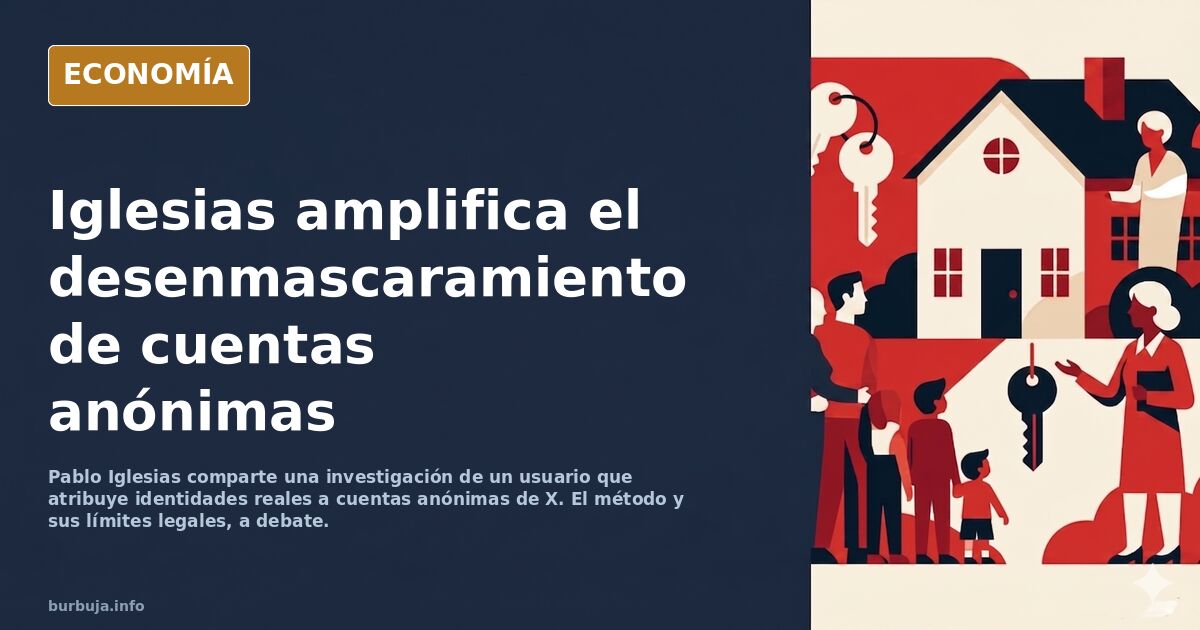 Ilustración editorial de un perfil anónimo en redes sociales siendo desenmascarado, con siluetas y líneas de datos en azul ma
