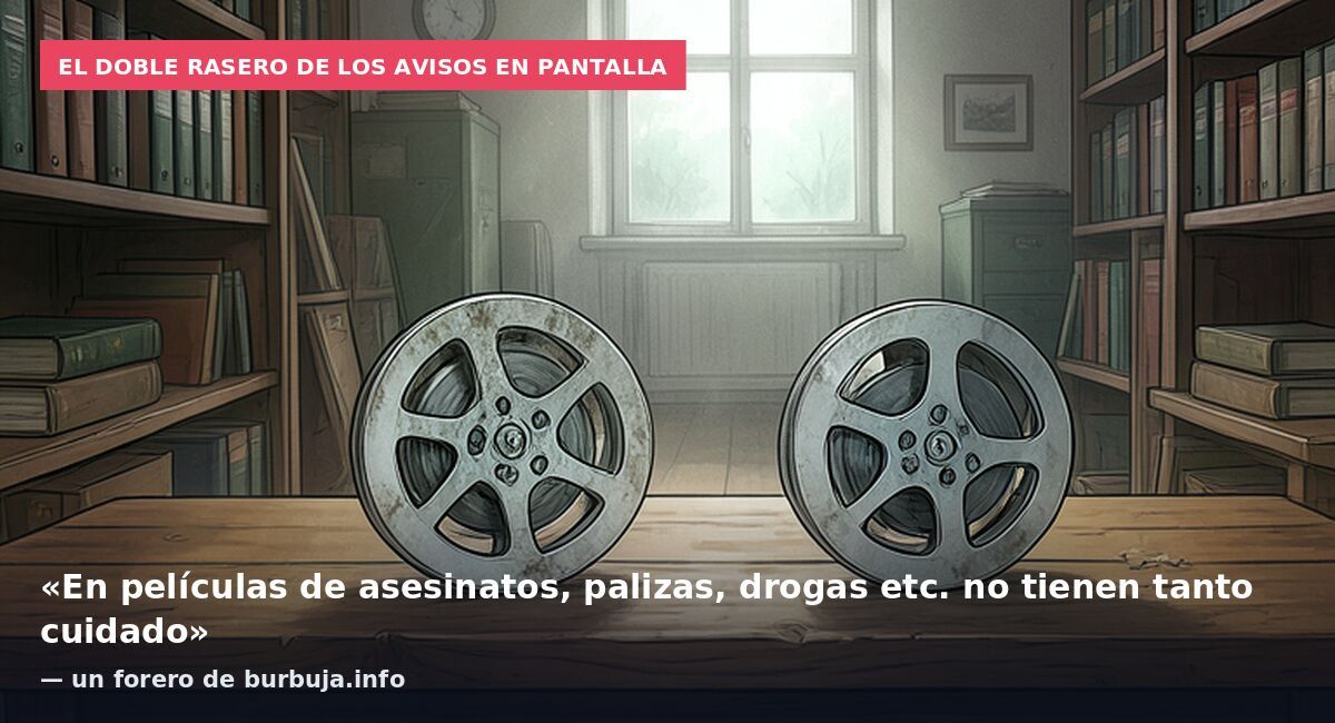 El doble rasero de los avisos en pantalla: «En películas de asesinatos, palizas, drogas etc. no tienen tanto cuidado» — un forero de burbuja.info