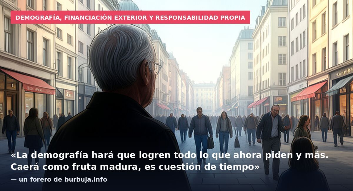 Demografía, financiación exterior y responsabilidad propia: «La demografía hará que logren todo lo que ahora piden y más. Caerá como fruta madura, es cuestión de tiempo» — un forero de burbuja.info