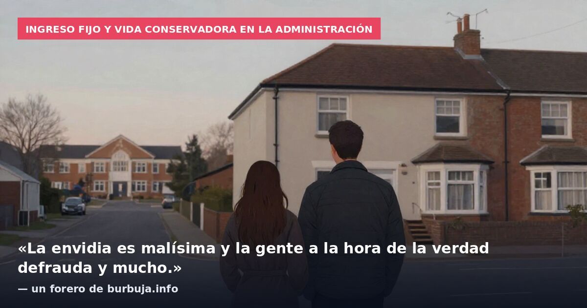 Ingreso fijo y vida conservadora en la administración: «La envidia es malísima y la gente a la hora de la verdad defrauda y mucho.» — un forero de burbuja.info