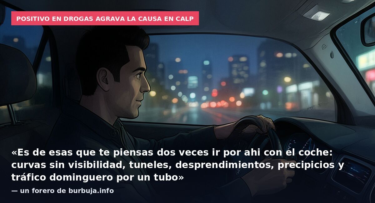 Positivo en drogas agrava la causa en Calp: «Es de esas que te piensas dos veces ir por ahi con el coche: curvas sin visibilidad, tuneles, desprendimientos, precipicios y tráfico dominguero por un tubo» — un forero de burbuja.info