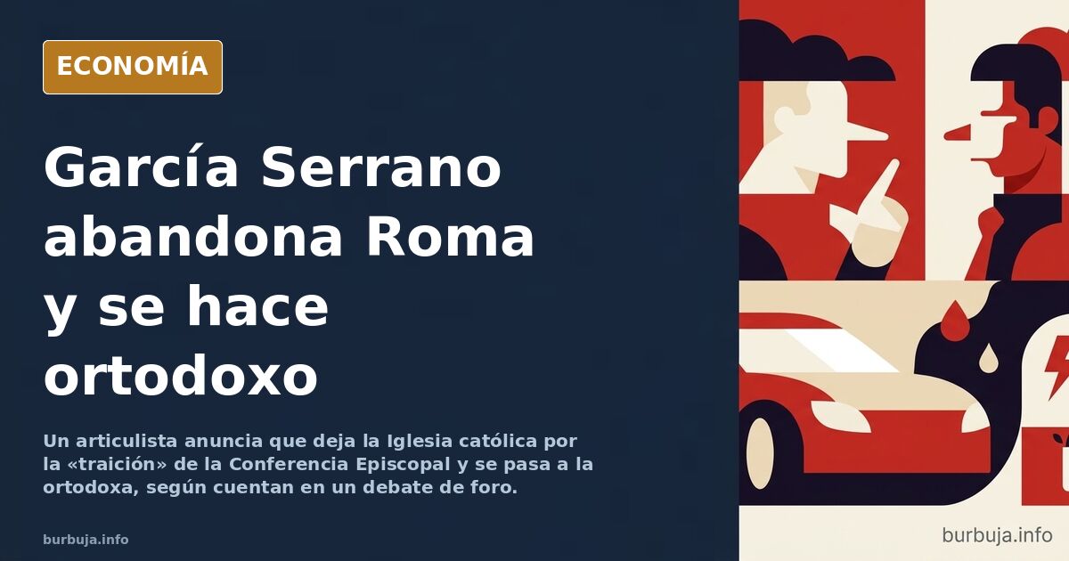 Ilustración editorial de un hombre de espaldas ante dos cúpulas, una latina y otra ortodoxa, bajo un cielo nocturno