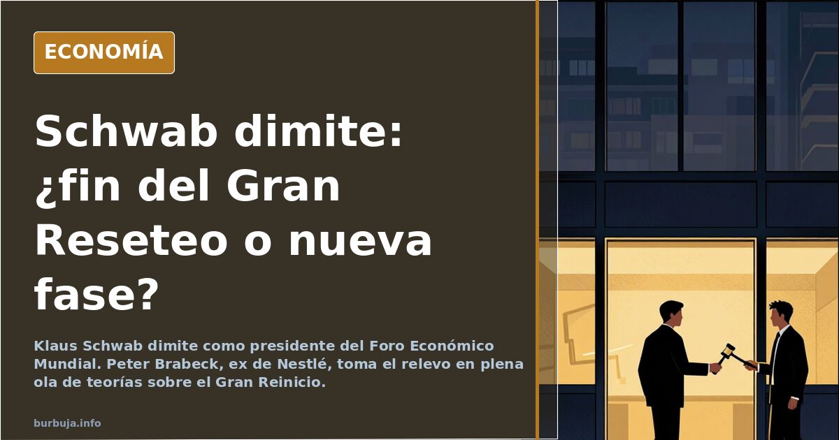 Klaus Schwab dimite al frente del Foro Económico Mundial