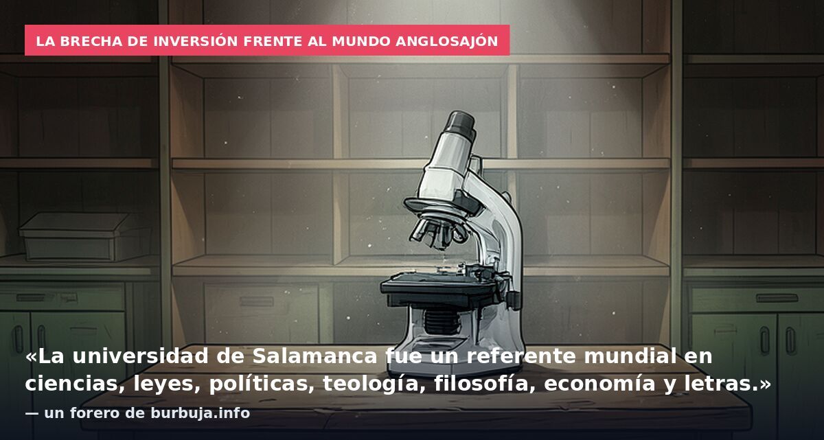 La brecha de inversión frente al mundo anglosajón: «La universidad de Salamanca fue un referente mundial en ciencias, leyes, políticas, teología, filosofía, economía y letras.» — un forero de burbuja.info