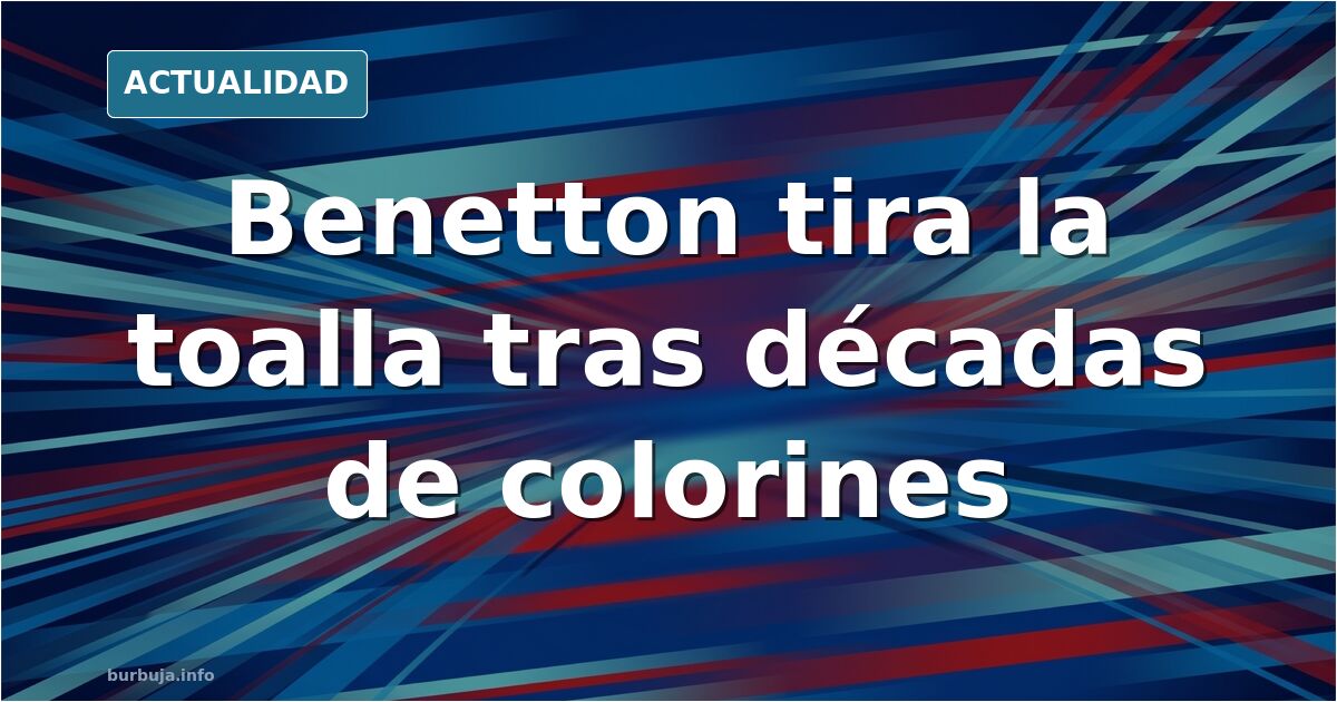 Escaparate de una tienda de ropa Benetton con las luces apagadas y carteles de cierre en el cristal