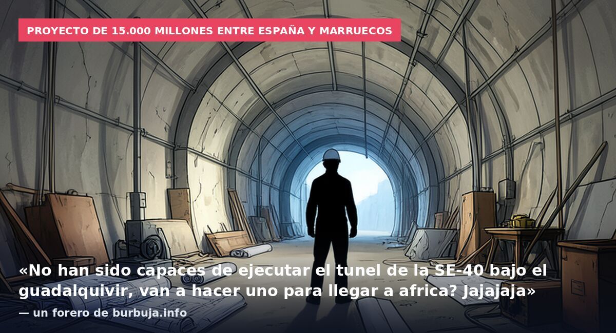 Proyecto de 15.000 millones entre España y Marruecos: «No han sido capaces de ejecutar el tunel de la SE-40 bajo el guadalquivir, van a hacer uno para llegar a africa? Jajajaja» — un forero de burbuja.info