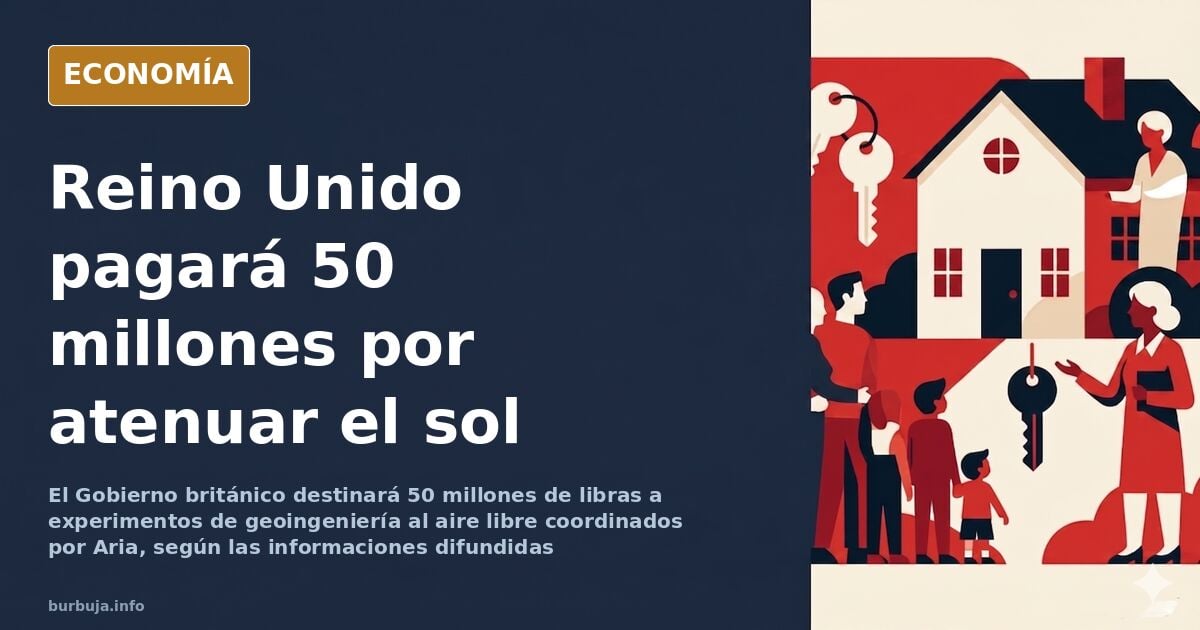 Ilustración editorial de un sol atenuado por una capa de partículas sobre un cielo azul oscuro con aviones y estelas