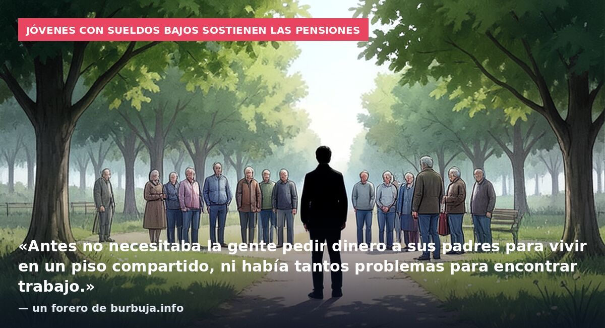 Jóvenes con sueldos bajos sostienen las pensiones: «Antes no necesitaba la gente pedir dinero a sus padres para vivir en un piso compartido, ni había tantos problemas para encontrar trabajo.» — un forero de burbuja.info