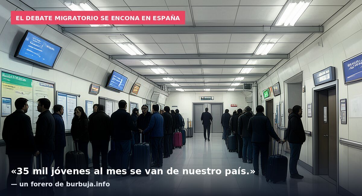 El debate migratorio se encona en España: «35 mil jóvenes al mes se van de nuestro país.» — un forero de burbuja.info