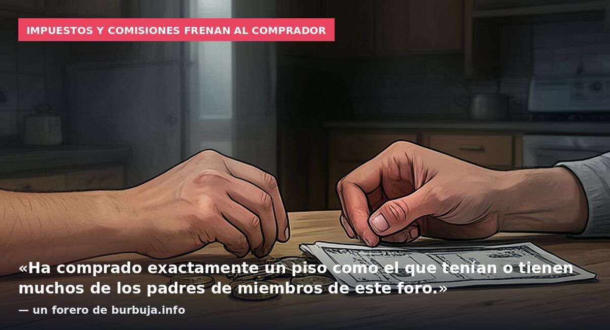 Impuestos y comisiones frenan al comprador: «Ha comprado exactamente un piso como el que tenían o tienen muchos de los padres de miembros de este foro.» — un forero de burbuja.info