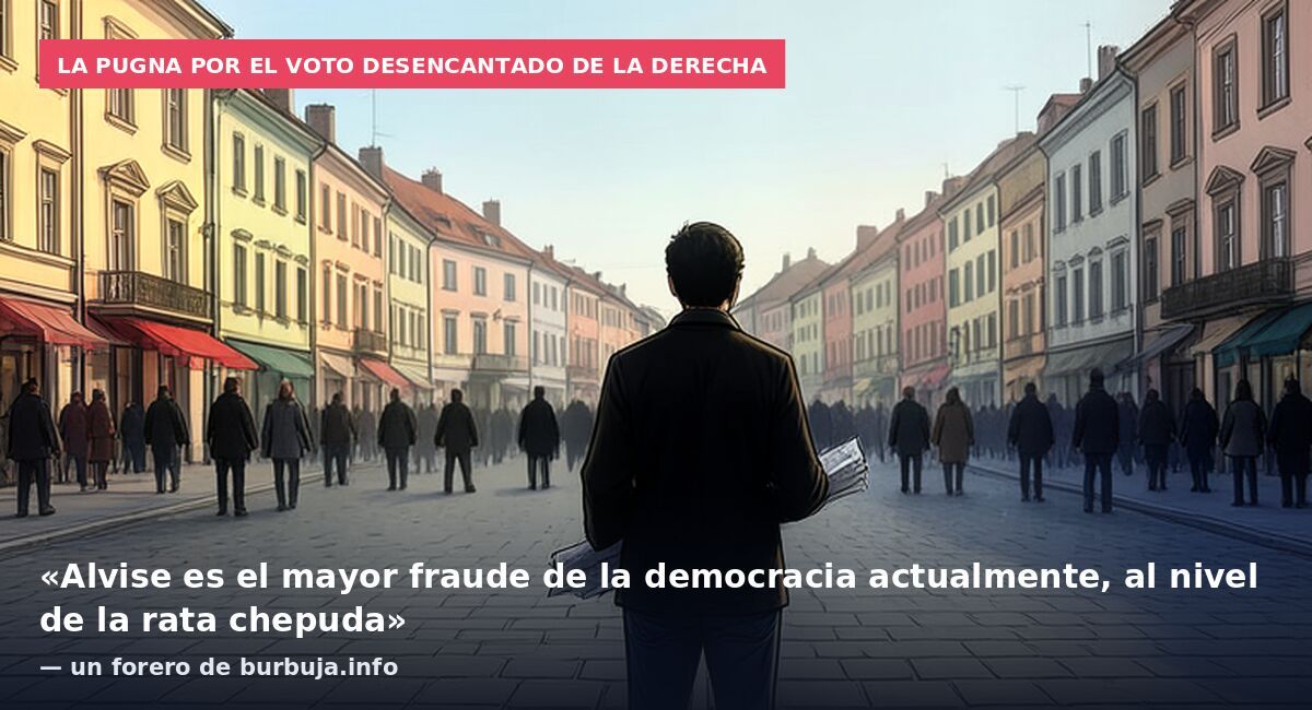 La pugna por el voto desencantado de la derecha: «Alvise es el mayor fraude de la democracia actualmente, al nivel de la rata chepuda» — un forero de burbuja.info