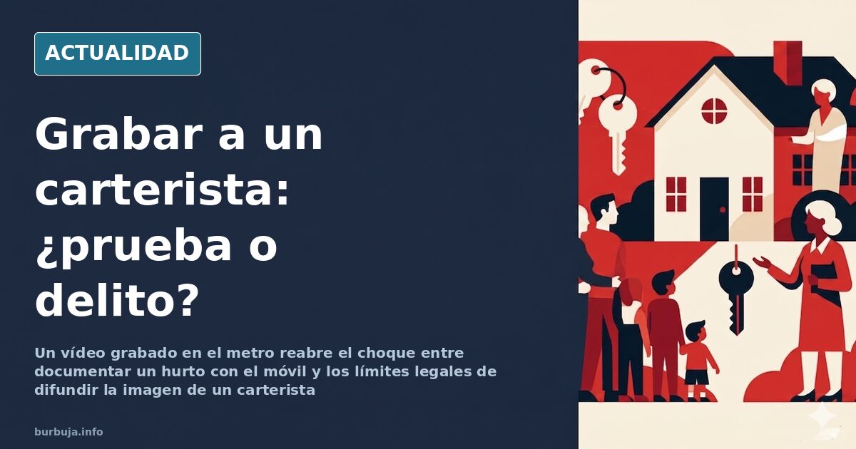 Pasajeros en un vagón de metro, uno de ellos con el móvil en alto grabando, en una escena cotidiana de transporte público