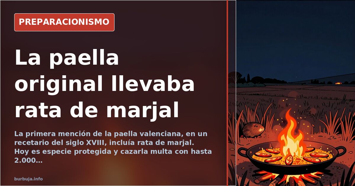 Arroz cocinado en paellera sobre leña junto a acequias de la Albufera, escenario original de la paella valenciana