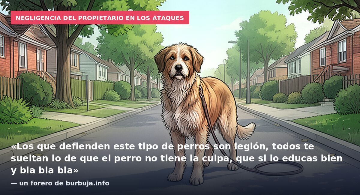 Negligencia del propietario en los ataques: «Los que defienden este tipo de perros son legión, todos te sueltan lo de que el perro no tiene la culpa, que si lo educas bien y bla bla bla» — un forero de burbuja.info