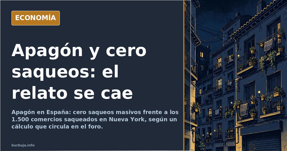 Apagón en España: cero saqueos masivos y mucho relato