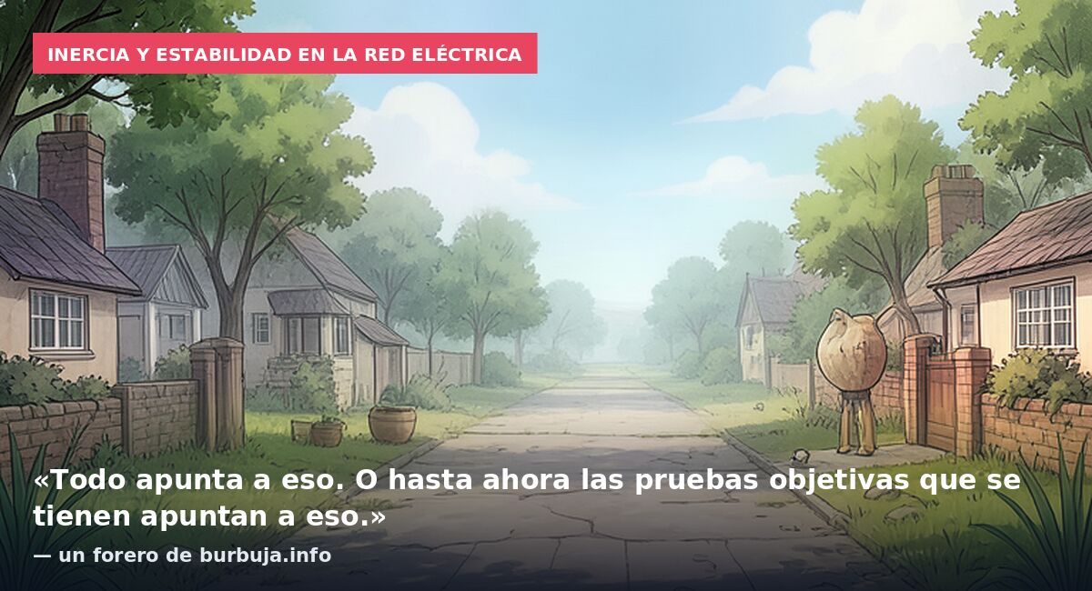 Inercia y estabilidad en la red eléctrica: «Todo apunta a eso. O hasta ahora las pruebas objetivas que se tienen apuntan a eso.» — un forero de burbuja.info