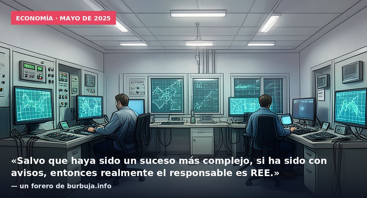 Economía · mayo de 2025: «Salvo que haya sido un suceso más complejo, si ha sido con avisos, entonces realmente el responsable es REE.» — un forero de burbuja.info