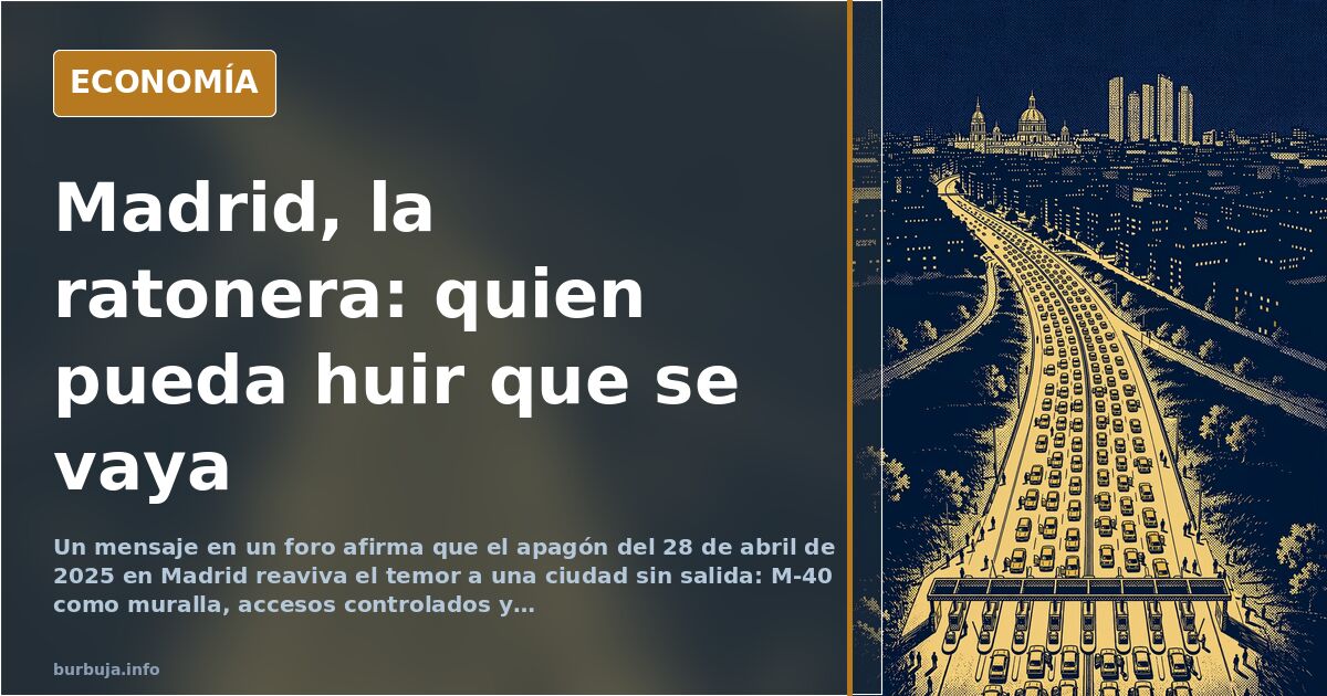 Madrid 2025: el temor a huir de la ciudad que no se puede abandonar