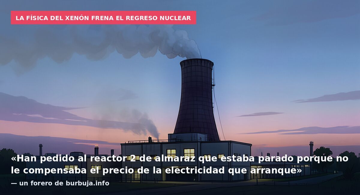La física del xenón frena el regreso nuclear: «Han pedido al reactor 2 de almaraz que estaba parado porque no le compensaba el precio de la electricidad que arranque» — un forero de burbuja.info