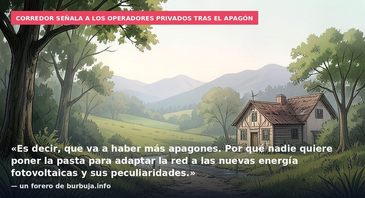 Corredor señala a los operadores privados tras el apagón: «Es decir, que va a haber más apagones. Por qué nadie quiere poner la pasta para adaptar la red a las nuevas energía fotovoltaicas y sus peculiaridades.» — un forero de burbuja.info