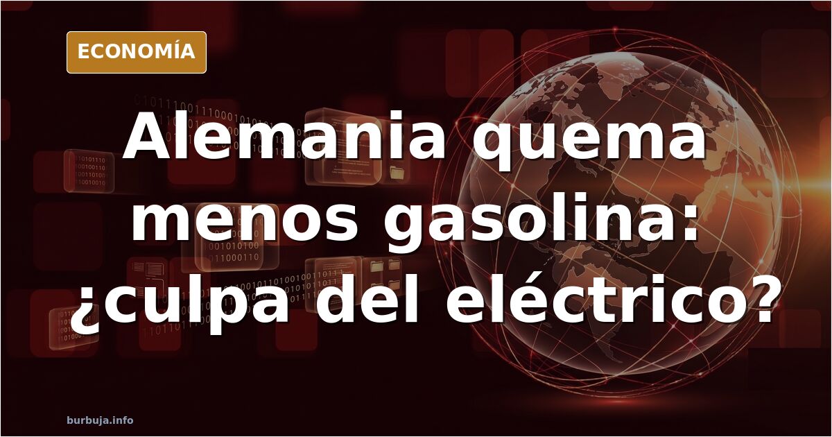Surtidor de gasolina junto a un punto de recarga eléctrica en una carretera alemana bajo cielo gris