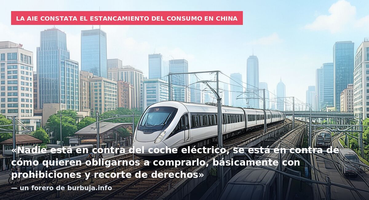 La AIE constata el estancamiento del consumo en China: «Nadie está en contra del coche eléctrico, se está en contra de cómo quieren obligarnos a comprarlo, básicamente con prohibiciones y recorte de derechos» — un forero de burbuja.info