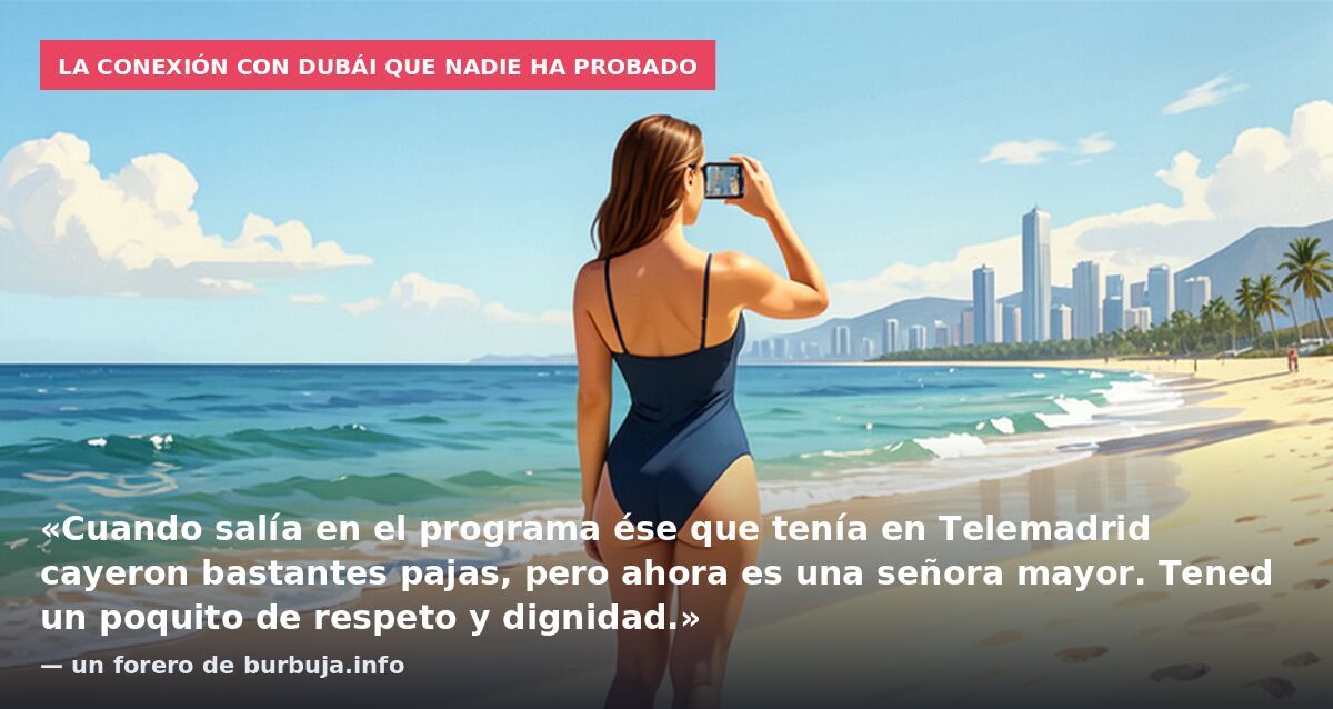 La conexión con Dubái que nadie ha probado: «Cuando salía en el programa ése que tenía en Telemadrid cayeron bastantes pajas, pero ahora es una señora mayor. Tened un poquito de respeto y dignidad.» — un forero de burbuja.info