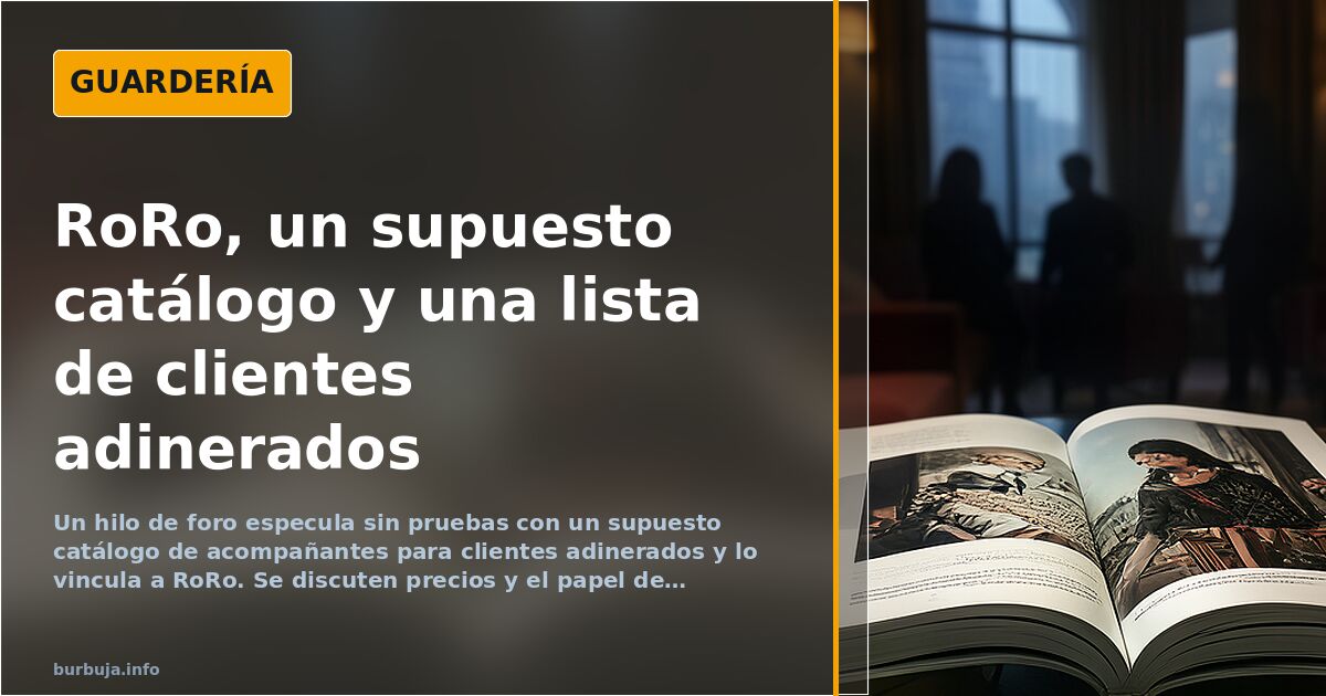 Un foro especula sin pruebas con un supuesto catálogo de acompañantes y RoRo
