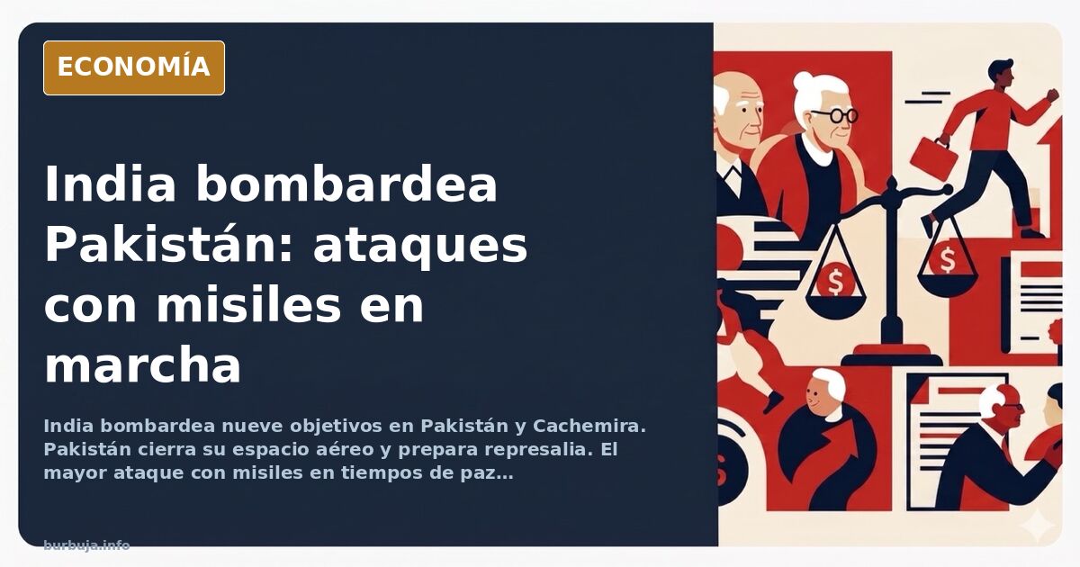 Mapa de la región de Cachemira con trayectorias de misiles entre India y Pakistán y zonas de conflicto fronterizo