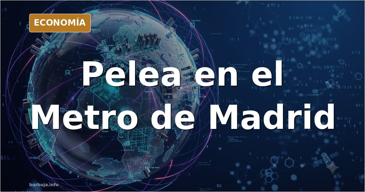 Interior de un vagón de metro con pasajeros y escena de conflicto en la línea 10 de Madrid
