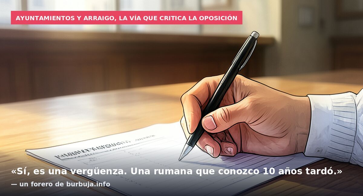 Ayuntamientos y arraigo, la vía que critica la oposición: «Sí, es una vergüenza. Una rumana que conozco 10 años tardó.» — un forero de burbuja.info