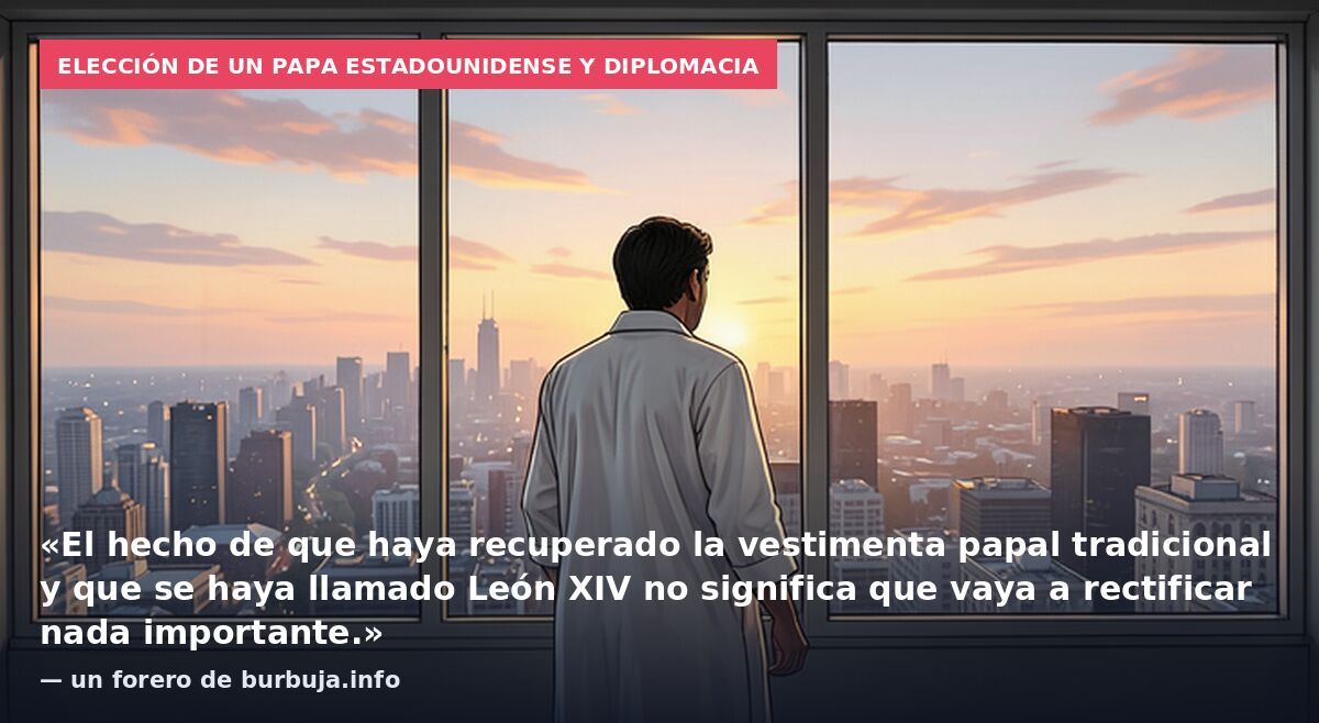 Elección de un papa estadounidense y diplomacia: «El hecho de que haya recuperado la vestimenta papal tradicional y que se haya llamado León XIV no significa que vaya a rectificar nada importante.» — un forero de burbuja.info