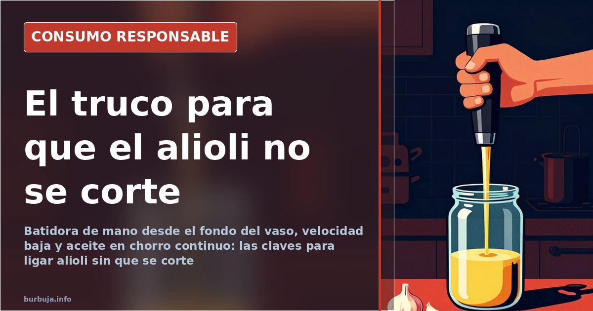 Cómo ligar alioli con batidora: el método que evita que se corte