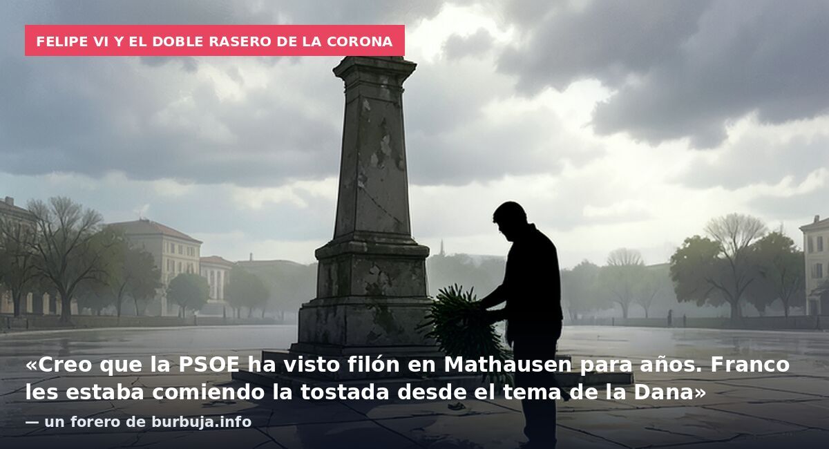 Felipe VI y el doble rasero de la Corona: «Creo que la PSOE ha visto filón en Mathausen para años. Franco les estaba comiendo la tostada desde el tema de la Dana» — un forero de burbuja.info