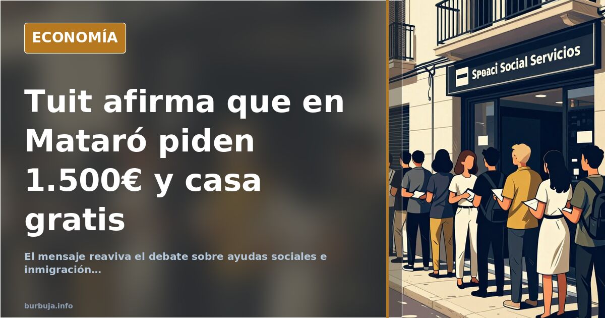 Ilustración editorial de una manifestación con carteles que, según un tuit, reclaman vivienda gratuita y una pensión de 1.500